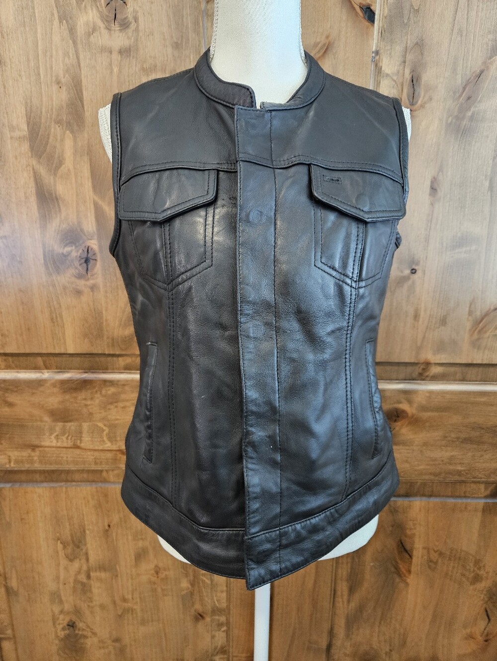 Black Leather Vest